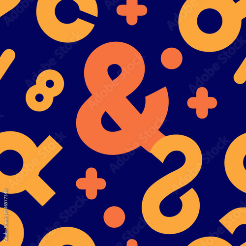 seamless ampersand and punctuation pattern 