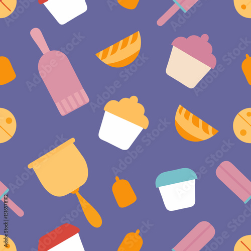 seamless baking pattern   cupcake liners  rolling .svg