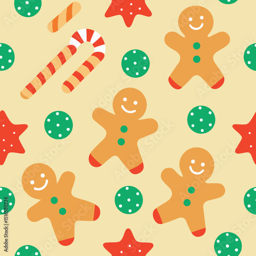 seamless christmas cookie pattern   gingerbread 
