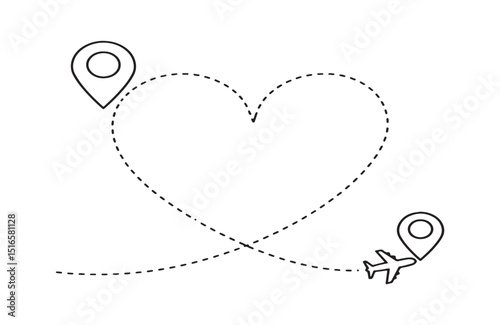 Romantic Getaway Plan Your Dream Heart-Shaped Flight Route with Love