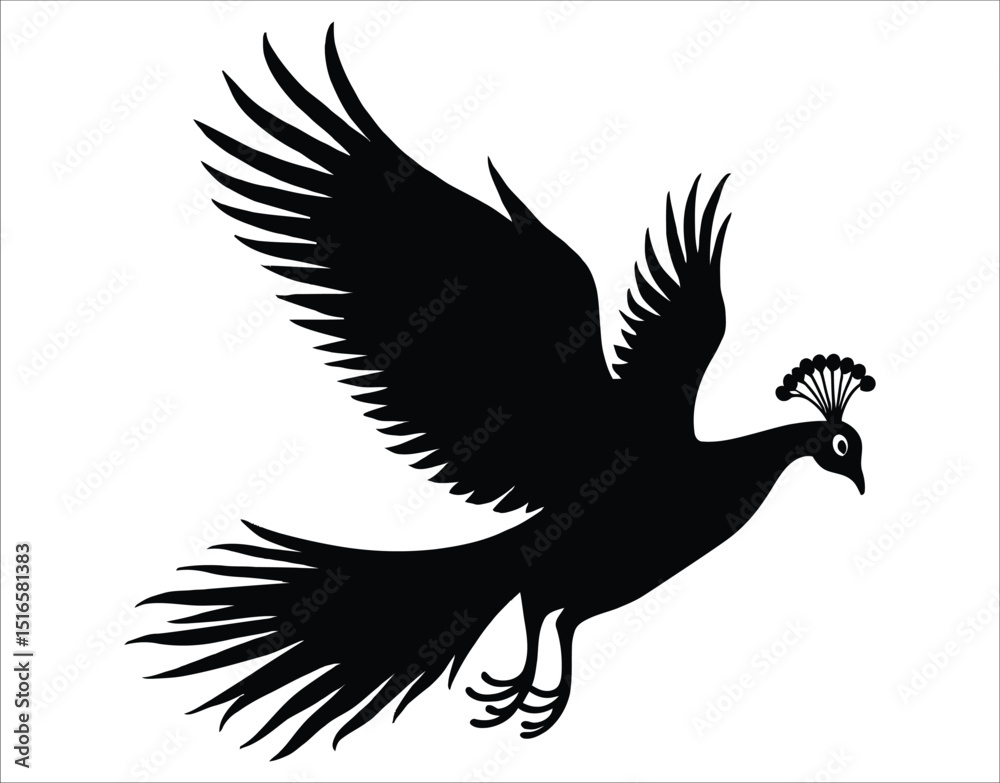 Obraz premium Graceful Peacock Silhouette – Minimalist Art