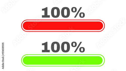 100 Percent  colourful Progress loading bar
