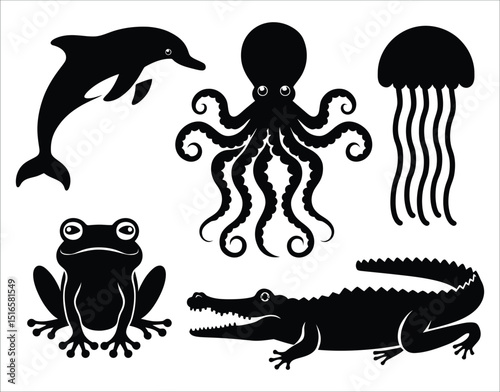 High Contrast Animal Silhouettes
