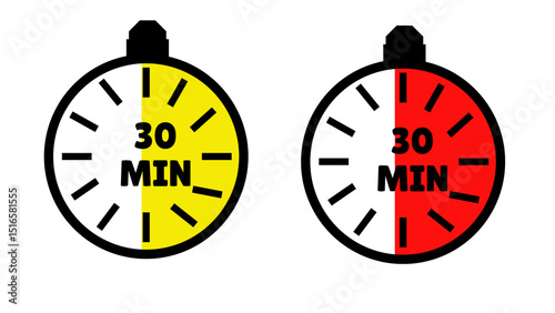 30 Minute Countdown Time icon on white background
