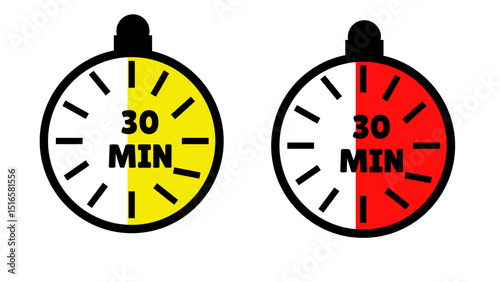 30 Minute Countdown Time icon on white background
