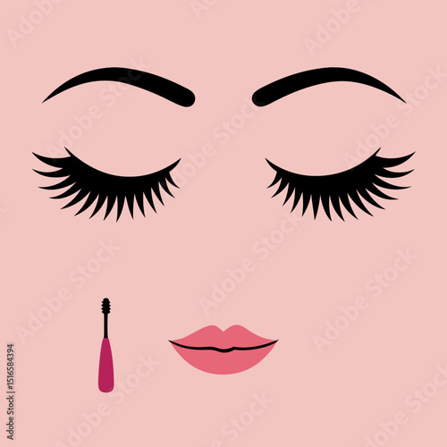 seamless eyelashes and makeup eyes   closed eyes  .svg