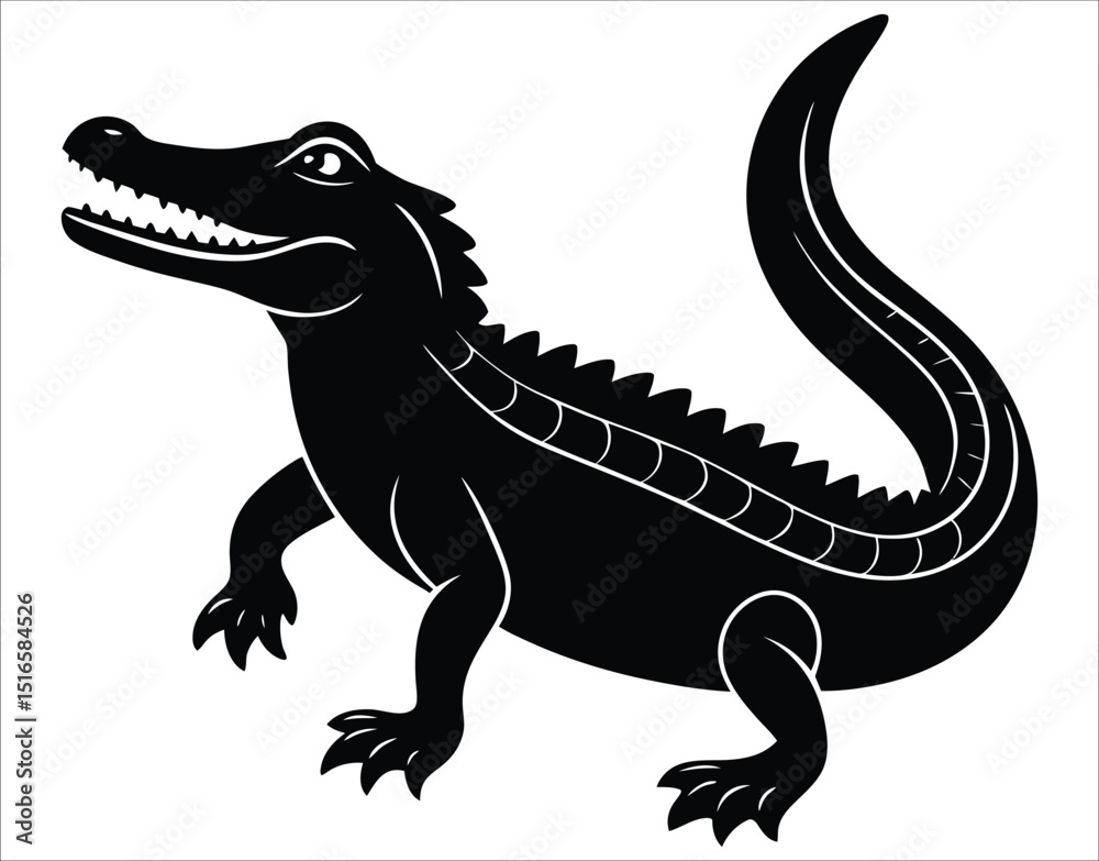 Obraz premium Wild Crocodile Silhouette Design for T-Shirt and Logo