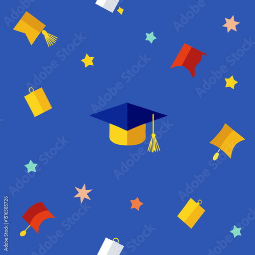 seamless graduation cap pattern   graduation hats .svg