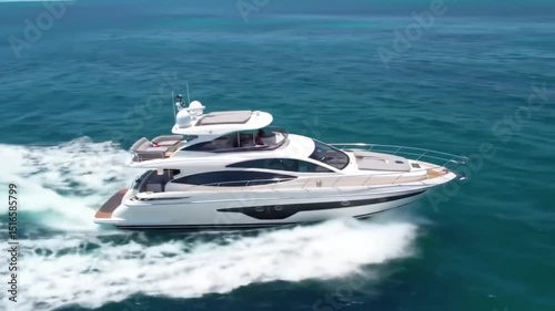 Luxury yacht cruising caribbean ocean waters