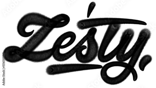 Canvas Print Graffiti tag of the word ZESTY in black spray paint style