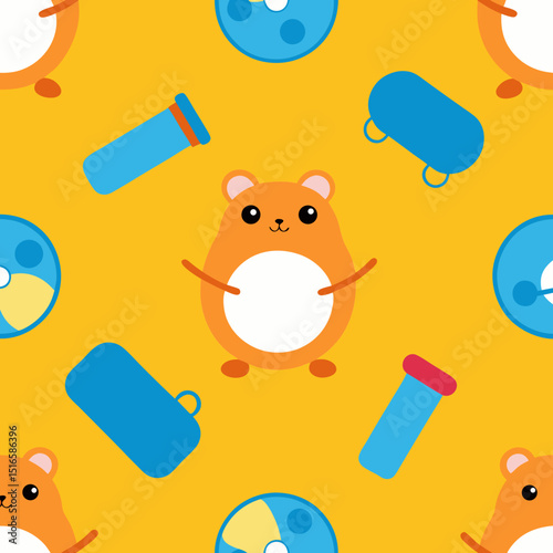 seamless hamster and cage toy pattern   hamsters   