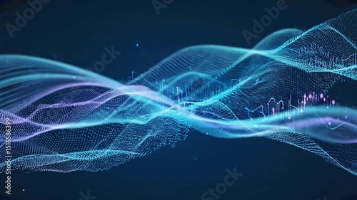abstract digital data background showcasing a blend of technology and science themes, featuring intricate patterns, vibrant colors, and glowing elements