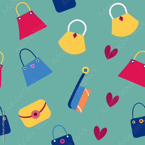 seamless handbag and clutch pattern   trendy bags .svg