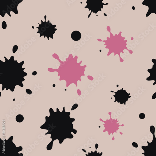 seamless ink splatter pattern   random blotches 