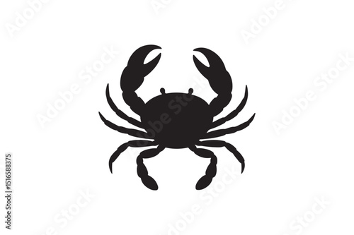 Crab silhouette vector art illustration on white background