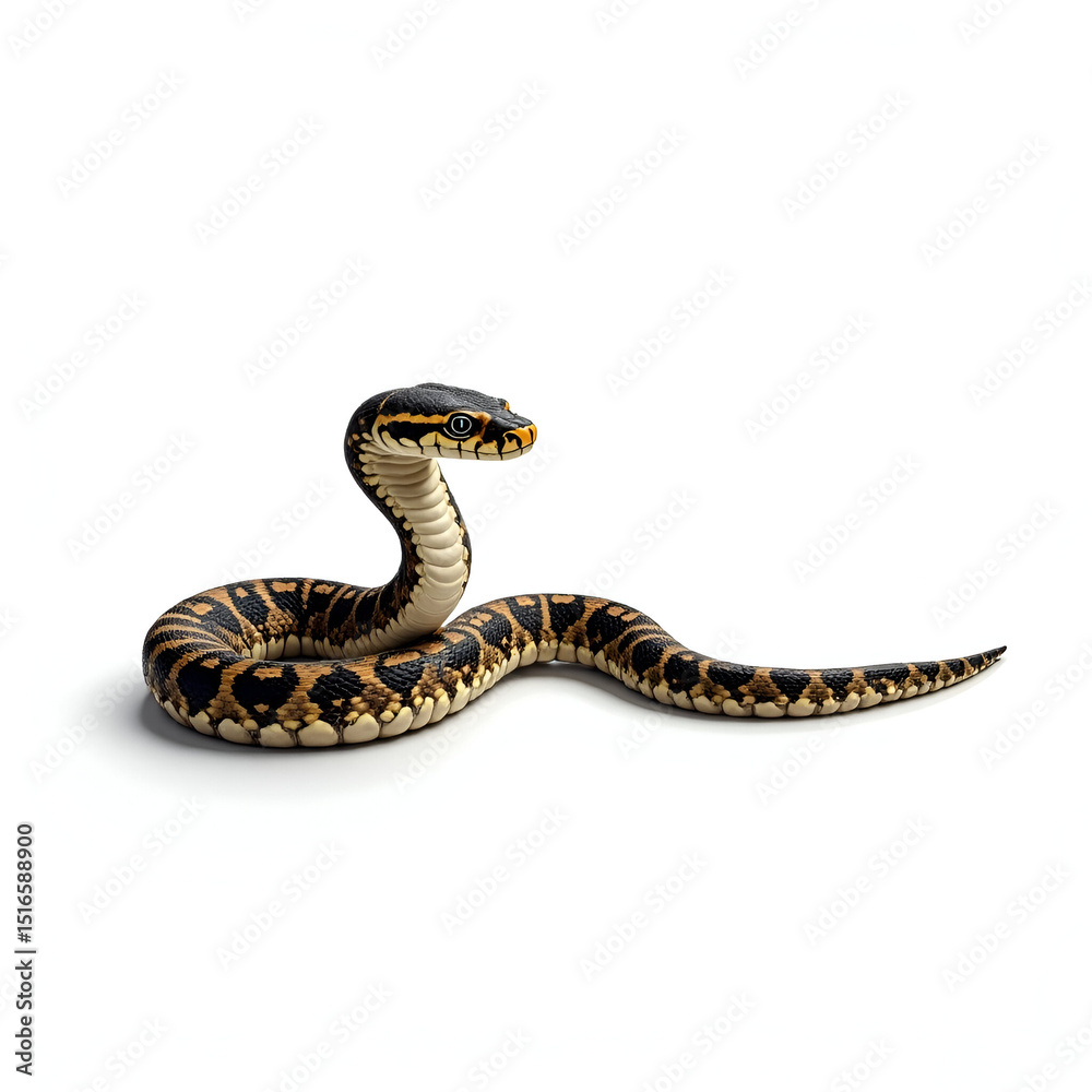 Fototapeta premium Majestic Snake on White Background – Celebrate World Snake Day with High-Detail Reptile Photography