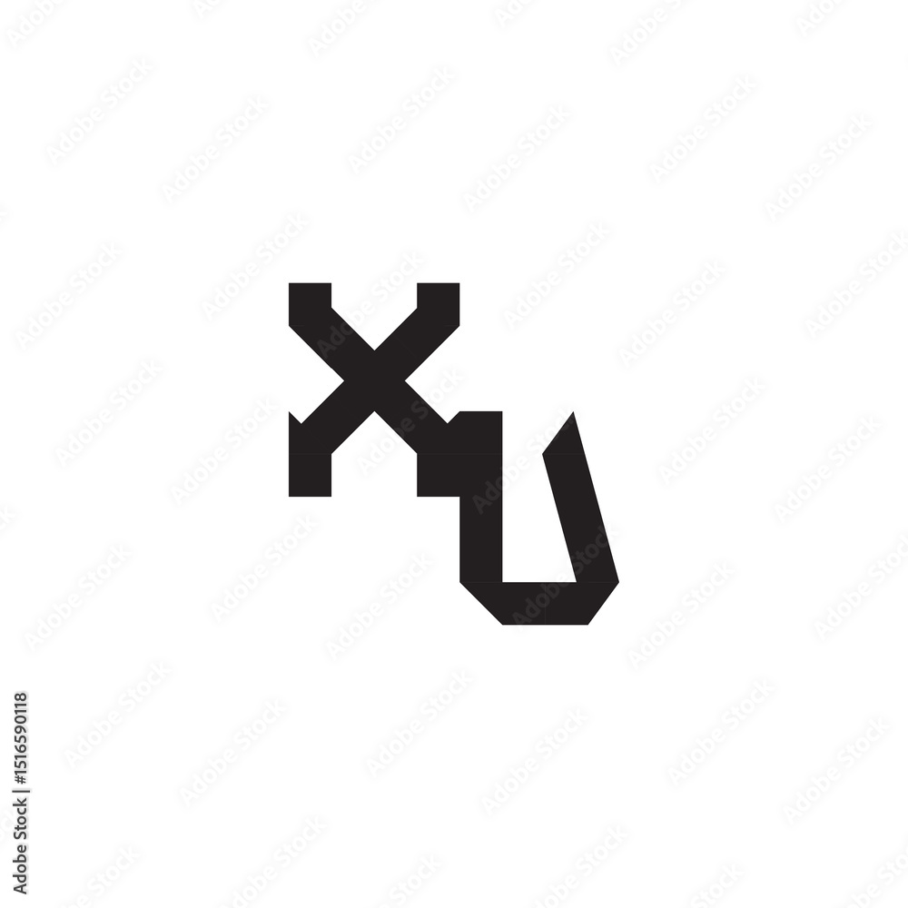 Obraz premium XU Alphabet design modern futuristic Initial monogram sport logo alphabet esport gaming