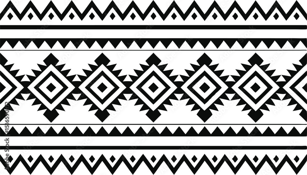 Black and White Tribal Geometric Pattern Black and White Tribal Geometric Pattern