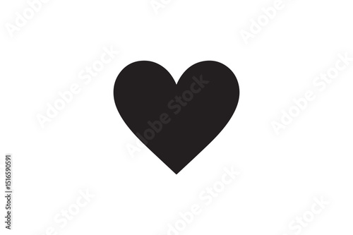 Love Heart silhouette vector art illustration on white background