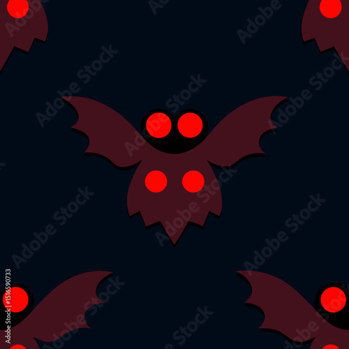 seamless mothman pattern   red glowing eyes  wings.svg
