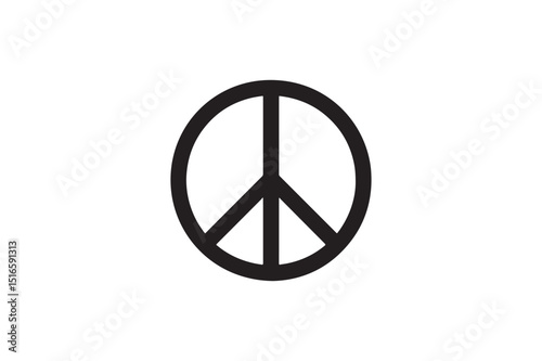 Peace Sign silhouette vector art illustration on white background