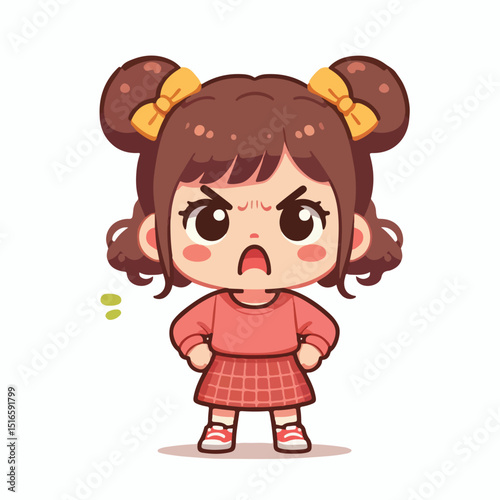 little girl is angry