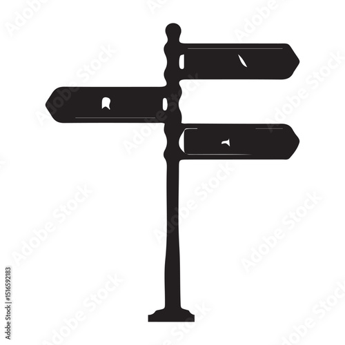 Three-Way Directional Signpost