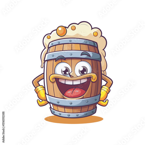 A frosty mug of golden lager with frothy foam, perfect for a bar or pub beverage illustration