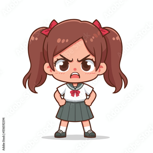 little girl is angry