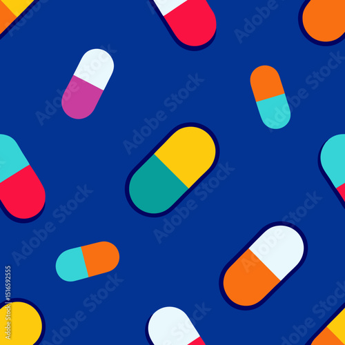 seamless pill and capsule pattern   multicolor tab.svg