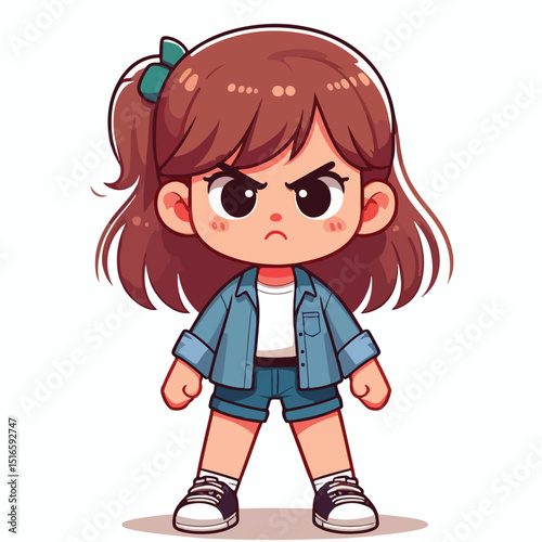 little girl is angry