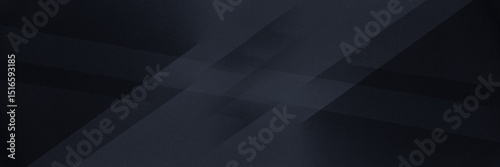 Black dark blue grey abstract background. Geometric pattern. Color gradient. Line triangle corner mosaic. Bright neon light glow. Grain noise mesh. Design. Template. Wide banner.