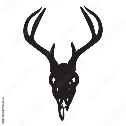 Hand Drawn Vintage Deer Skull Vector