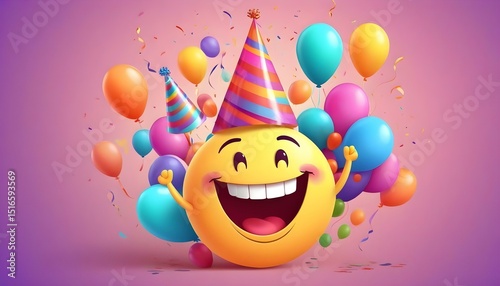 Birthday happy smile greeting card. 