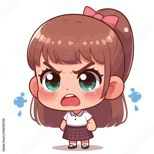 little girl is angry