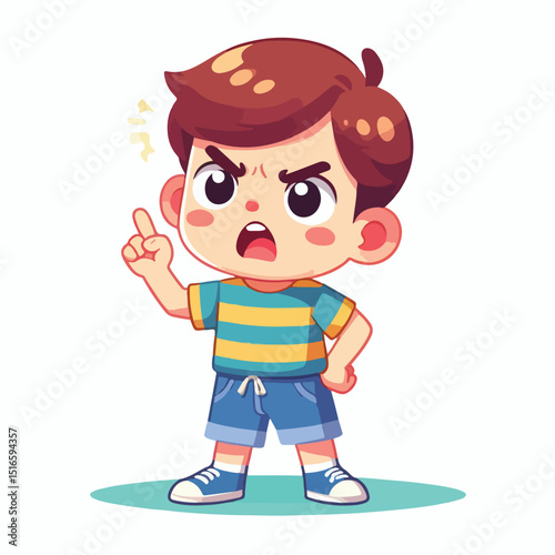 little boy is angry