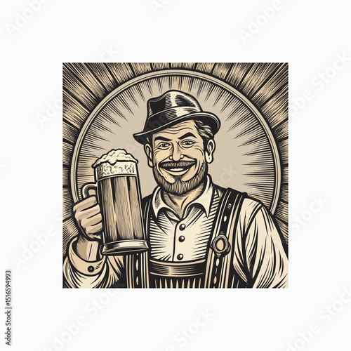 Smiling man holding a bottle of beer