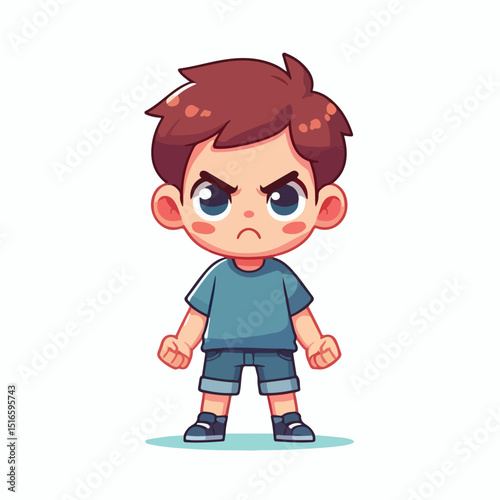 little boy is angry