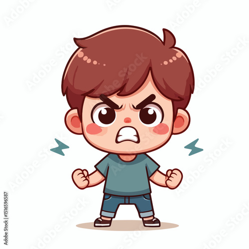 little boy is angry