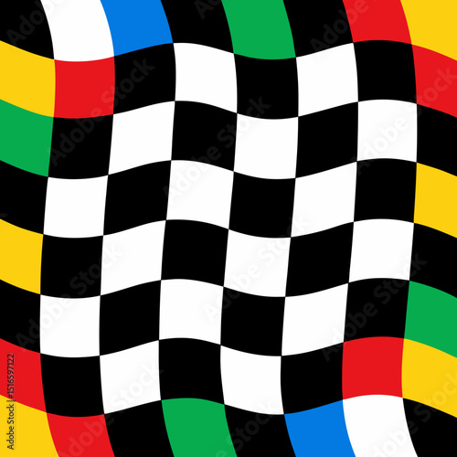 seamless wavy checkerboard pattern   distorted 