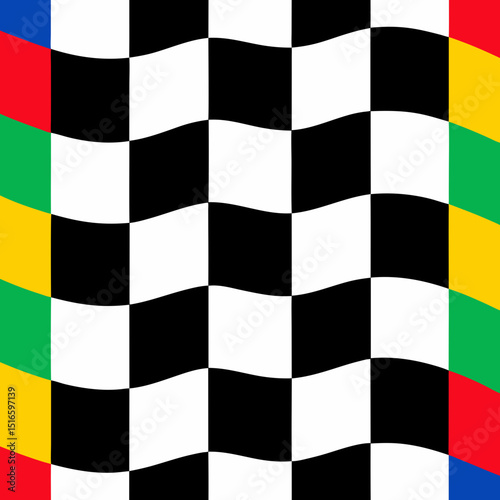 seamless wavy checkerboard pattern   distorted 