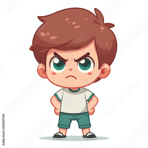 little boy is angry