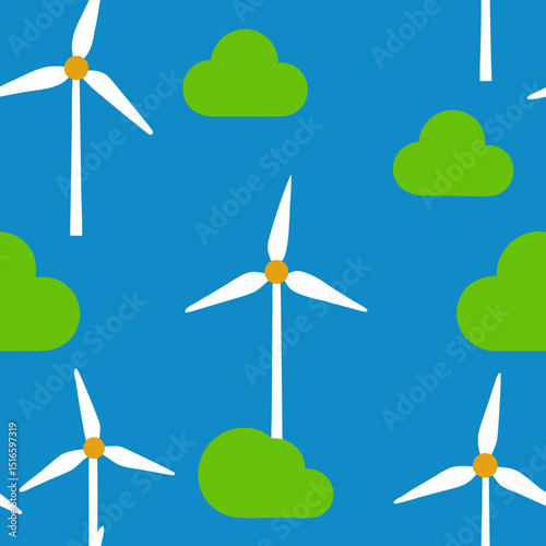 seamless wind turbine pattern   spinning turbines 
