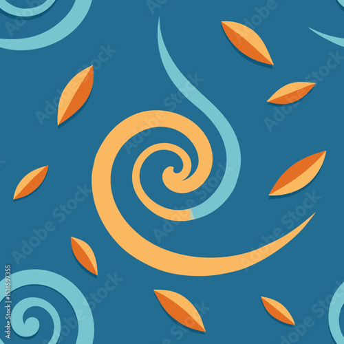 seamless wind swirl pattern   curved gust lines 