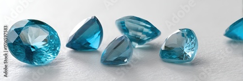 blue zircon gemstones, photo, 
