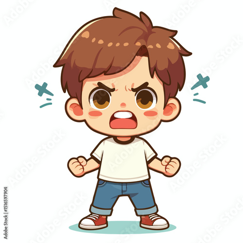little boy is angry