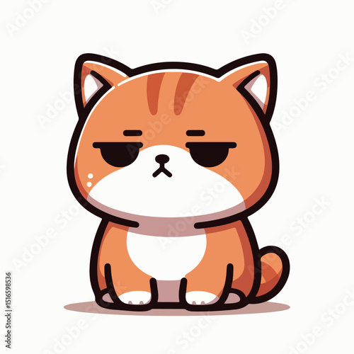 cat with a flat and indifferent expression