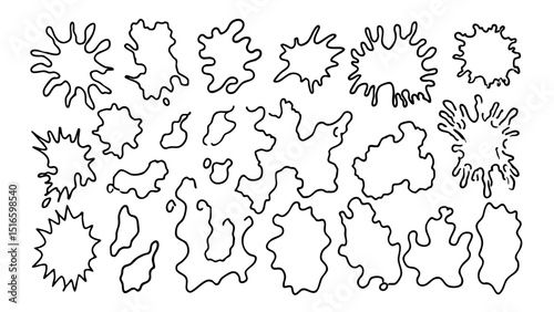 High Contrast Ink Splash Set for Modern Use