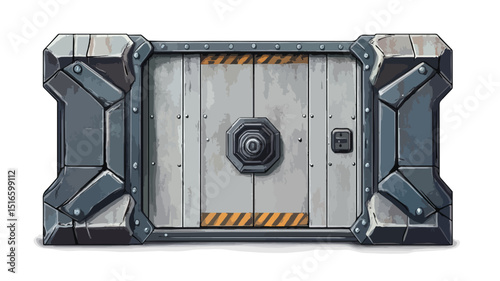 Bank Vault Door Vector Illustration Isolated on White Background