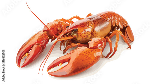 Detailed Boiled Narrow-Clawed Crayfish Vector Illustration for Professional Use